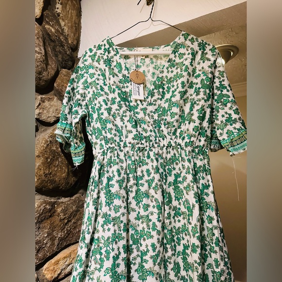 NWT Lapogee cotton linen blend maxi dress. Size S. Very hobo cottage core. - Picture 5 of 14